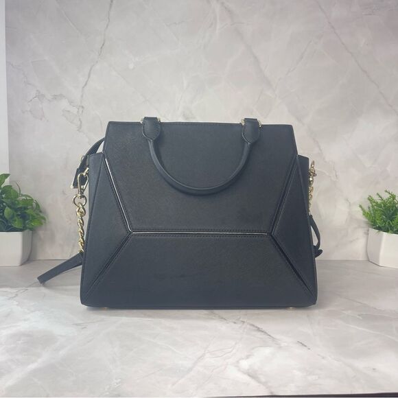 Michael Kors Prism Satchel With Matching wallet Black Saffiano Leather - Picture 3 of 16